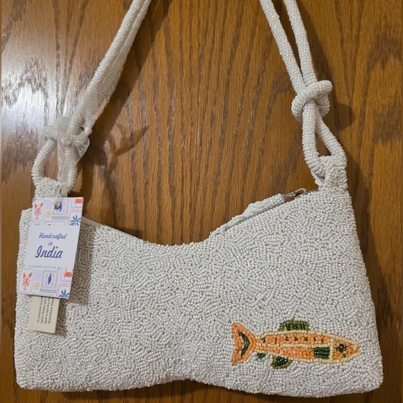 NEWLY RELEASED MADE IN INDIA BEADED WOMEN'S SHOULDER BAG " "FISH THEME" - Picture 6 of 16